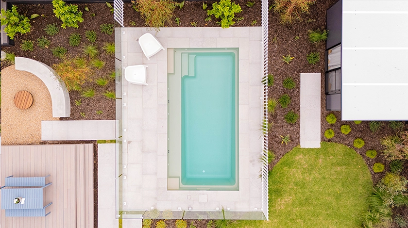 The Escape fibreglass swimming pool