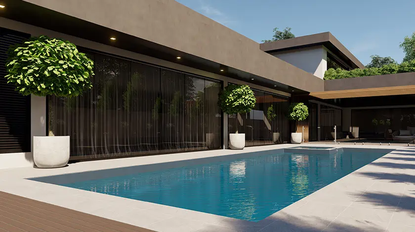 The Retreat fibreglass swimming pool